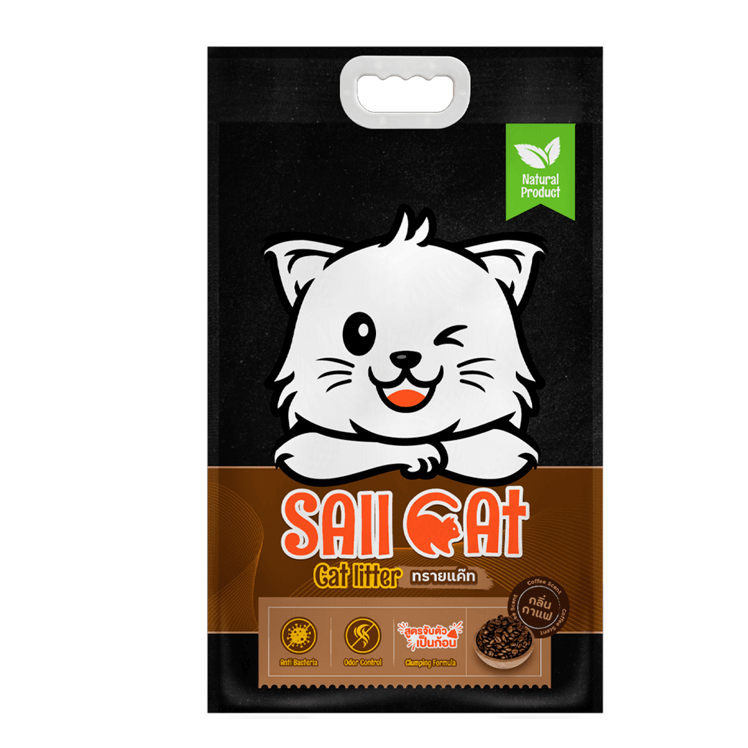 ทรายแมว ทรายแคท 5 ลิตร (กาแฟ)